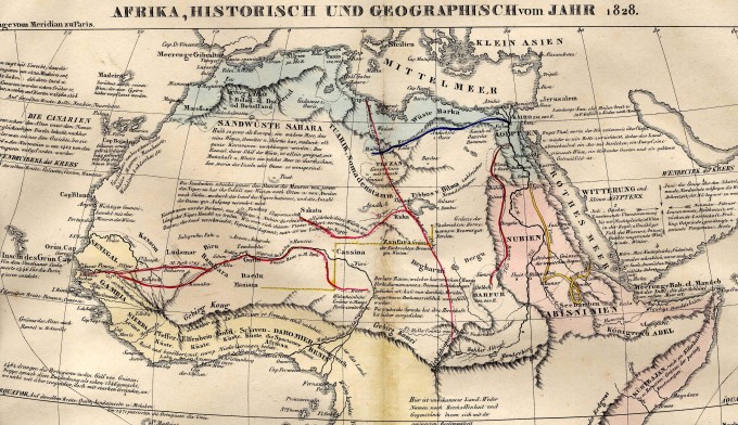 Africa, 1828from "HISTORISCH-GENEALOGISCH-GEOGRAPHISCHER ATLAS von Le Sage Graf Las Cases. Karlsruhe. Bei Creuzbauer und Nöldeke 1829"